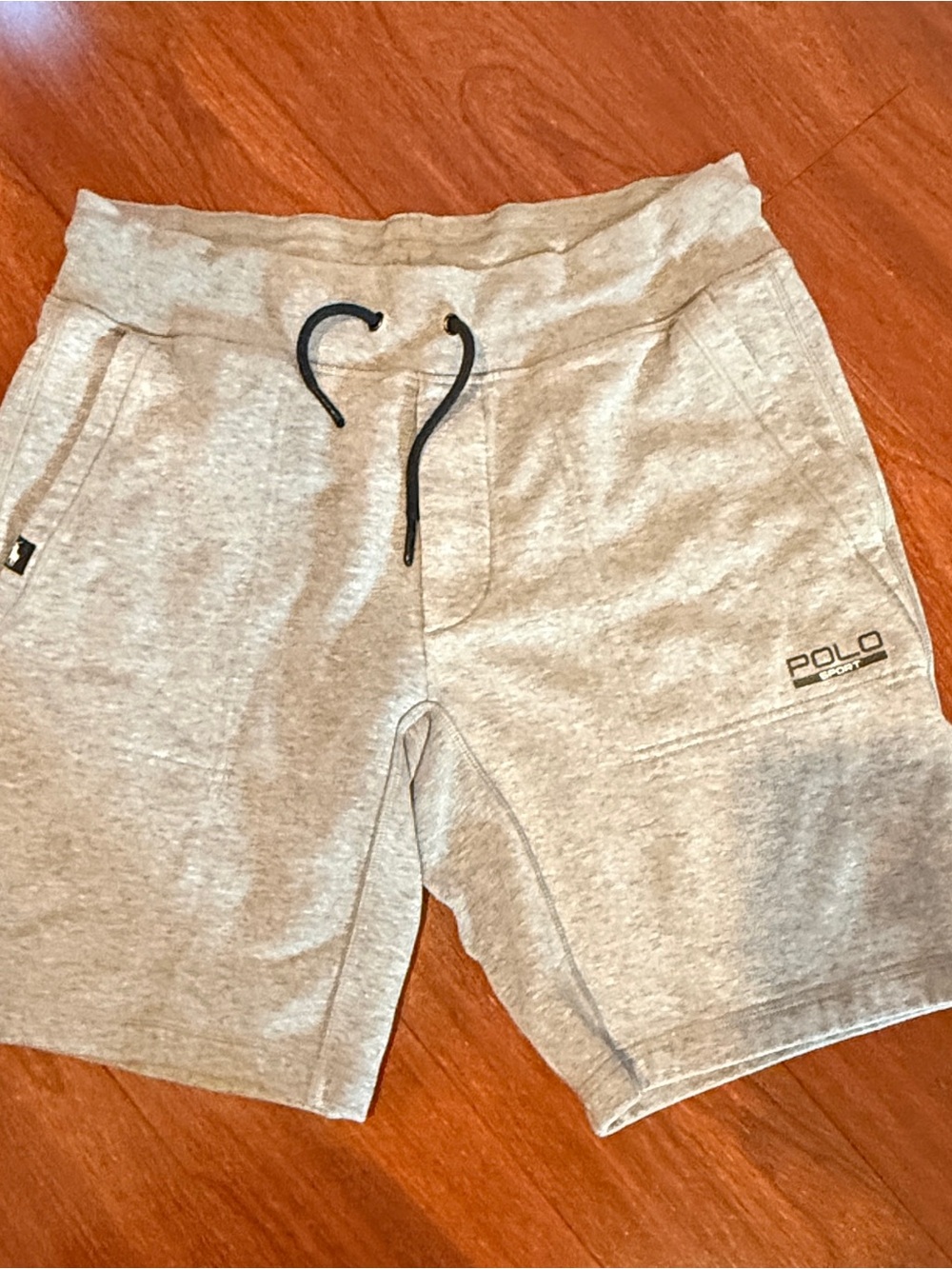 Ralph Lauren Polo Sport Men’s Light Gray Athletic Knit Drawstring Shorts, Small